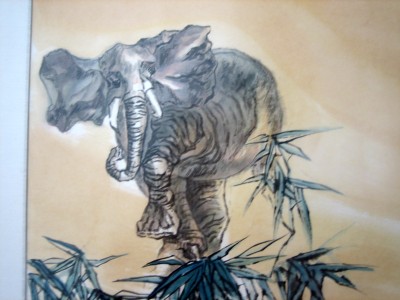 elephant bamboo art